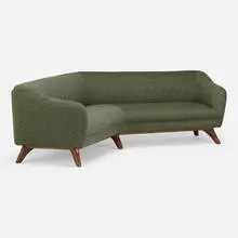 Vladimir Kagan, Custom Wide Angle sofa, model 506, walnut, upholstery