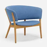 Lounge chair by Nanna & Jørgen Ditzel, 1952, oak, upholstery, sold Nov 2022