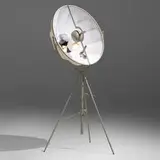 Mariano Fortuny, Fortuny floor lamp, 1907 / 1985, enameled steel, chrome-plated steel, cloth