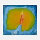 Rex Ashlock, Yellow on Blue, 1963, gouache on paper