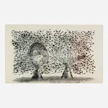 Untitled (Monotype) by Harry Bertoia, c. 1960, monoprint on rice paper, sold Nov 2022
