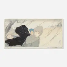 Helen Hyde, Winter in Japan, 1901, woodcut in colors