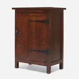 Roycroft, Rare music stand with strap hinges, c. 1906, oak, iron