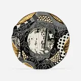Laney K. Oxman, Plate with female nude in an interior, glazed stoneware