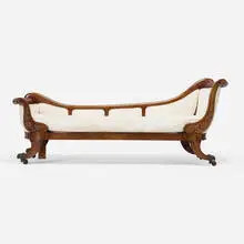Regency Style, Recamier, c. 1900, upholstery, mahogany, iron