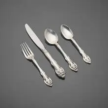 La Scala flatware service by Gorham Manufacturing Company, sterling silver, stainless steel, sold Jul 2026