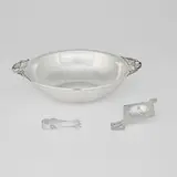 Julius Olaf Randahl, Bowl with blossom handles and tea strainer