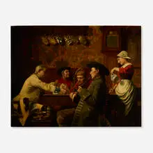 Emile Hendrik Godding, Tavern Scene, 1887, oil on board