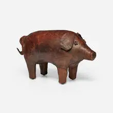 Pig ottoman by Omersa & Company, c. 1965, leather, sold Jul 2026