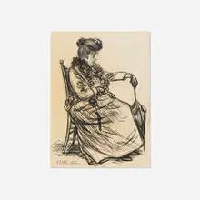 William James Glackens, Illustration for The Parent (Seated Lady), ink on paper