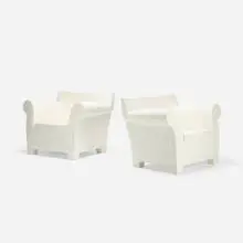 Philippe Starck, Bubble Club armchairs, pair, 2001, injection molded plastic