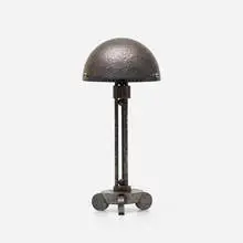 attribution Josef Hoffmann, table lamp, c. 1905, period planished silver plate