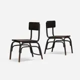 Ferdinand Kramer, chairs model B403, pair, 1927, steam bent and lacquered beech