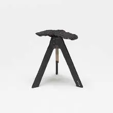 Maarten Baas, Giotto stool, 2005, burned and lacquered wood, steel