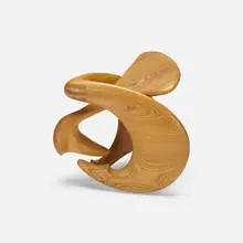 M. Wolf, stool, 1983, carved ash
