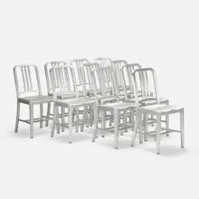 Emeco, Navy chairs, set of ten, aluminum