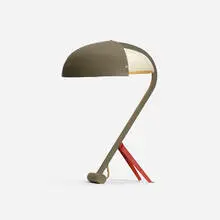 table lamp by Louis Christiaan Kalff, c. 1950, enameled aluminum, enameled steel, sold Jan 2017