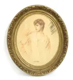 Georges Emile Marie Villa, Untitled, coloured chalks and watercolour on buff paper