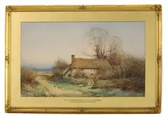 Henry John Sylvester Stannard, Untitled, near Harlington' watercolour signed l.l
