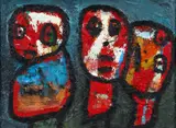 Karel Appel, Untitled, oil on canvas three figures