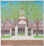 Gideon Cohen, Dunster House Harvard, undated, casein and, pencil on artist's board