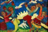 Rita Miramontes, Worship to Them Makers of The Heavenlies, (Series: Caleltatacion de Los Indios V), 1991, oil on canvas