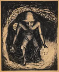Francisco Mora, El Obero de Mina de Plata [Silver Mine Worker], lithograph on wove paper