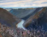 Charles Gibbons, (American/Pittsburgh, b. 1947), Allegheny River Valley, circa 1990, oil on canvas, plein air