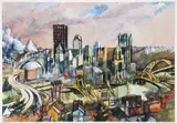 Henry Koerner, Pittsburgh Skyline, 1991, offset, lithograph on paper