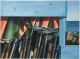 Richard Devlin, (Contemporary American), Cape May Beach Rental - Close Up #3, circa 1980, watercolor