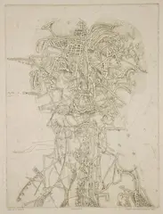 Sergio Gonzalez-Tornero, Monsieur A, 1962, etching and embossment on wove paper