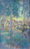 Vincent Nesbert, Forest Dancers, c.1940s, pastel on paper