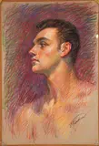 Vincent Nesbert, Portrait of a Man, c.1940s, pastel on paper