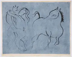 Stavros Papasavvas, Greek Myth, mid 20th century, color, lithograph on paper