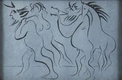 Stavros Papasavvas, Greek Myth, mid 20th century, color, lithograph on paper