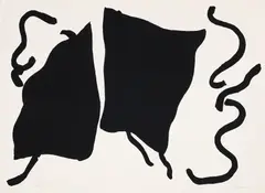 Ray Parker, Untitled Abstract in Black, 1980, original, screenprint on wove paper, pencil