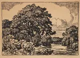Birger Sandzén, The Friendly Stream, 1923, lithograph on laid paper