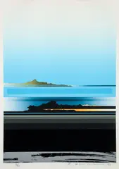 Tetsurō Sawada, Blue Mountain Landscape, 1983, serigraph