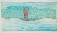 The Kiss, c.1960s by Helen Siegl, woodcut and embossing on paper, offered Mar 2024