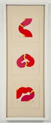 3 Untitled Abstractions in a single frame, serigraphs printed in colors, 4 x 5.25 inches, each by Fumio Tomita, pencil, offered Mar 2024