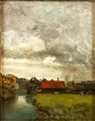 Gyula Háry, Landscape with Farmhouse, 1902, oil on panel