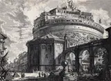 Giovanni Battista Piranesi, Veduta del Mausoleo d'Elio Adriano (ora chiamato Castello S. Angelo) nella parte opposta alla Facciata dentro al Castello