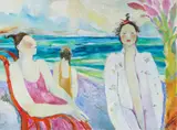 Ann Roberts Morley Frantic, Three Woman Along the Beach