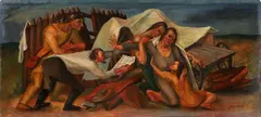 Settlers by Frank Dininno, 1941, oil on poster board, offered Dec 2023
