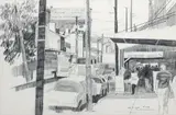 Charles Pitcher, (American/Western PA, 1927-2009), Shirings Meats, c.1980, graphite on paper