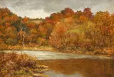 Autumn Creek by Eugene Alonzo Poole, 1912, oil on canvas, offered Dec 2023
