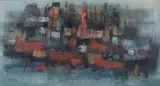 Richard Billmeier, Abstracted Harbour, 1959, oil on canvas