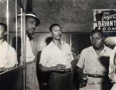 Lawren Harris, Teenie (American/Pittsburgh, 1908-1998), Group Portrait of Three Men in the Joyce Bryant Room (possibly Flamingo Club), c.1950, printed c.1980s, matte, photograph