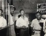 Teenie (American/Pittsburgh, 1908-1998), Group Portrait of Three Men in the Joyce Bryant Room (possibly Flamingo Club), c.1950, printed c.1980s, matte by Lawren Harris, photograph, offered Dec 2023