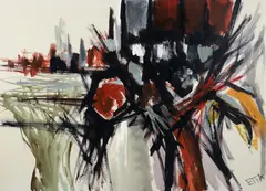 Etta Benjamin Cien, Abstract, acrylic on canvas